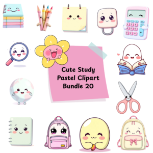 Cute Study Pastel Clipart Bundle 