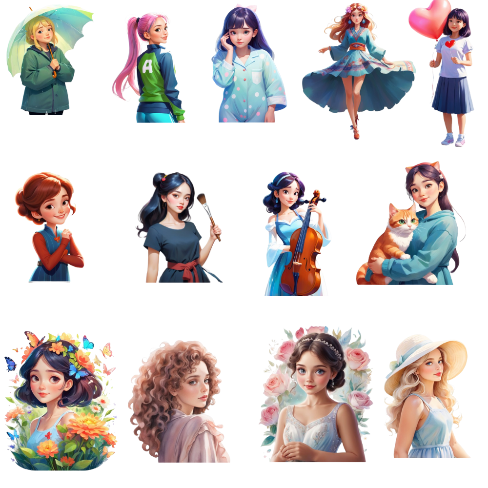 Lady Girl Clipart Pack 30 - Image 2