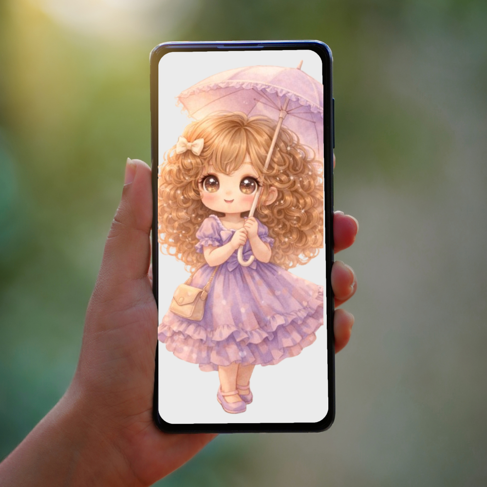 Chibi Girls with Long Curly Hair 30 PNG - Image 5