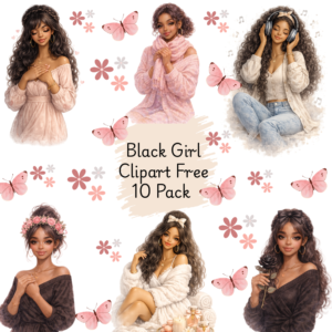 Black Girl Clipart Free Pack 10