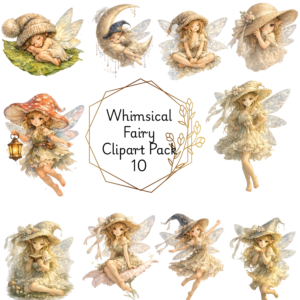 Whimsical Fairy Clipart Pack 10 High-Quality PNG