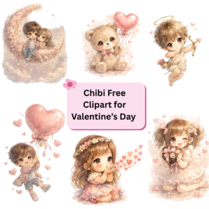Chibi Free Clipart for Valentine’s Day Cute, Adorable & Ready to Use