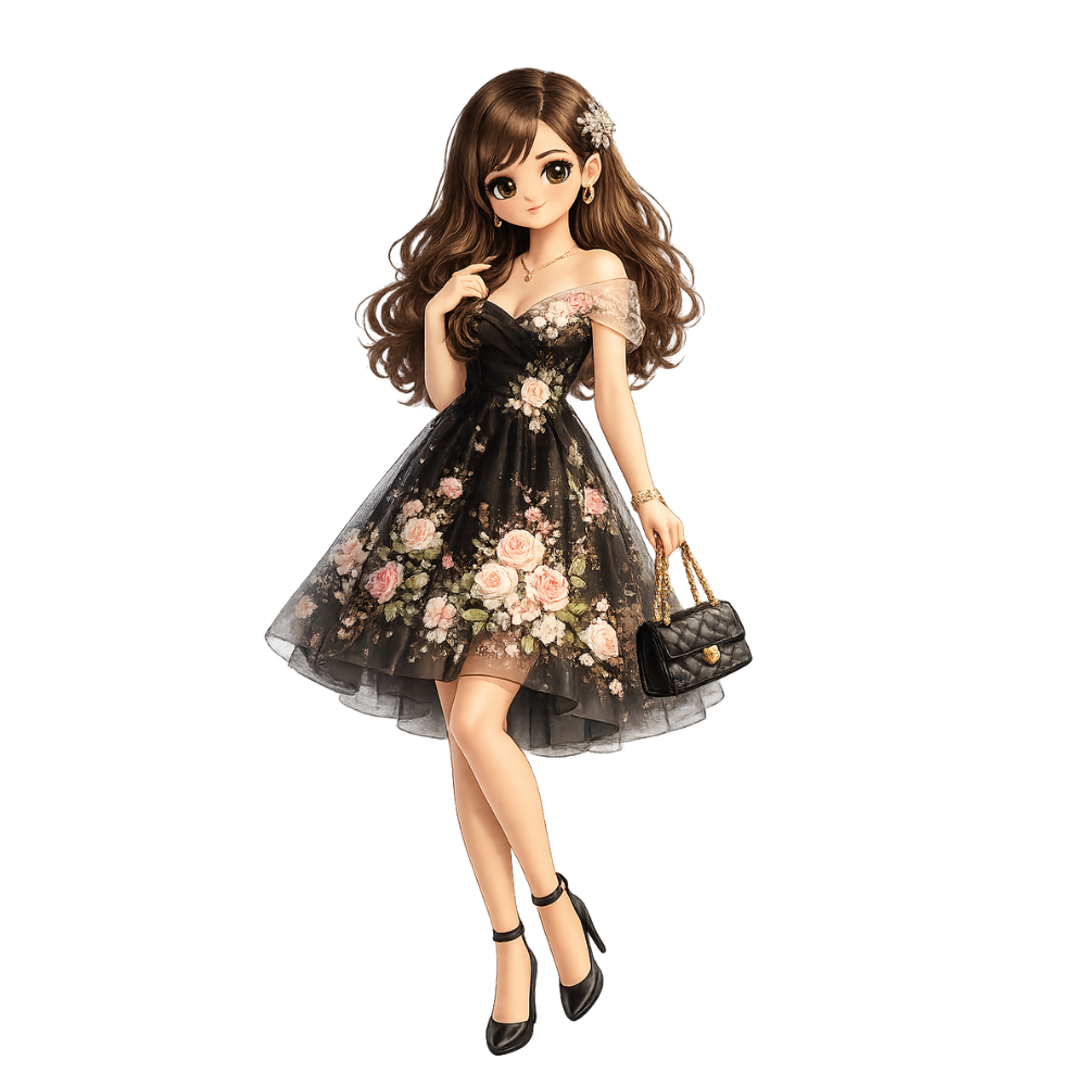 Stylish Kawaii Boss Girl Free Clipart Cute & Trendy Digital Art for Creators - Image 3