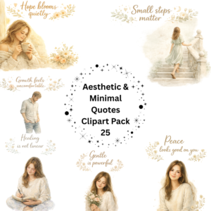 Aesthetic & Minimal Quotes Clipart Pack