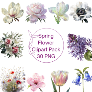 Spring Flower Clipart Pack 30 High-Quality PNG